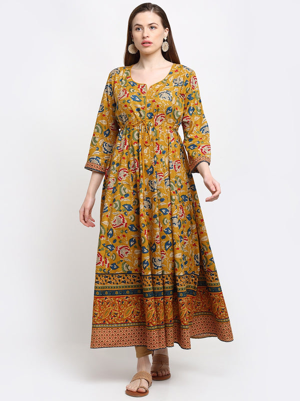 Vintage Floral Sun Anarkali Dress