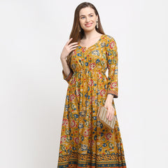 Vintage Floral Sun Anarkali Dress