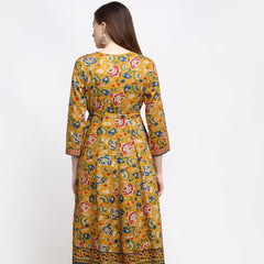 Vintage Floral Sun Anarkali Dress