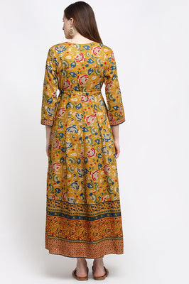 Vintage Floral Sun Anarkali Dress