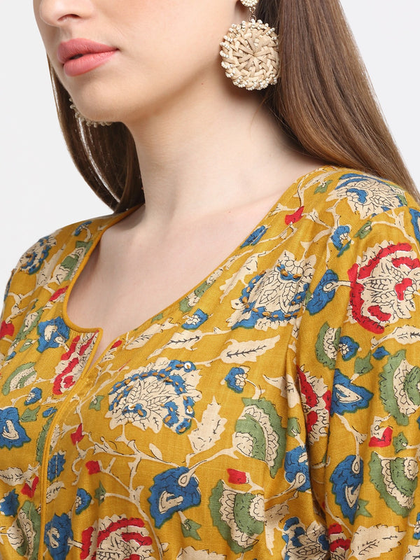 Vintage Floral Sun Anarkali Dress