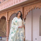 Indolady Verdant Bloom Premium Cotton Kurti Palazzo Set with Dupatta