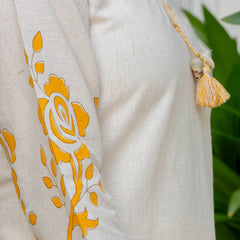 Indolady Sunehri Gulab Premium Cotton Flex Kurta Pant Set