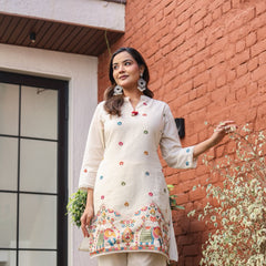 Ivory Heritage Embroidered Cotton Co-Ord Set