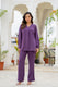 Premium Purple Poly Wrinkle Co-Ord Set for Women