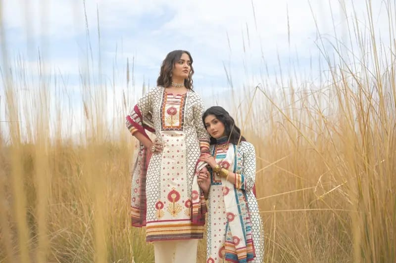 Multiblue Cotton Printed Suit Set