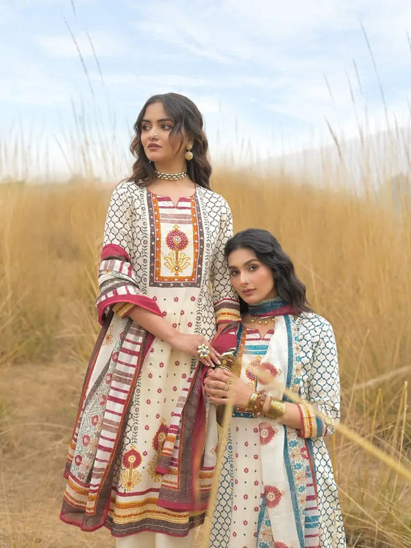 Multiblue Cotton Printed Suit Set