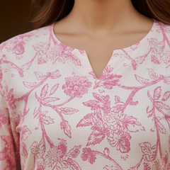 Light pink Floral midi dress
