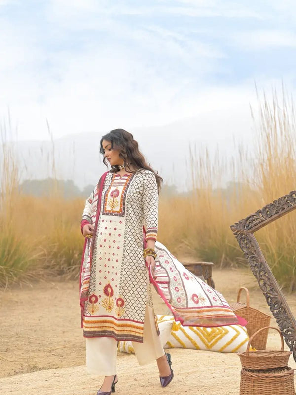 Multiyellow Heritage Cotton Printed Suit Set