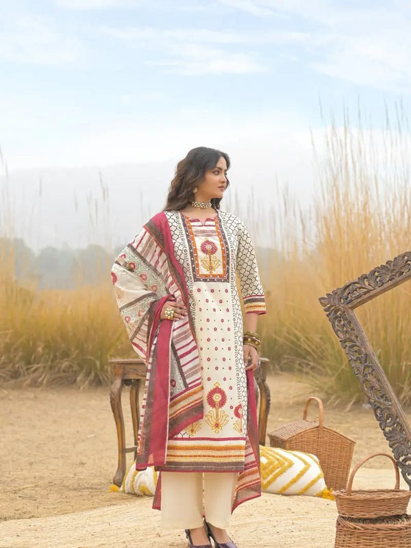Multiyellow Heritage Cotton Printed Suit Set