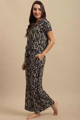 Black & Beige Abstract Co-ord Set