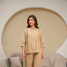 Beige Haven Luxury Cotton Flex Co-Ord Set