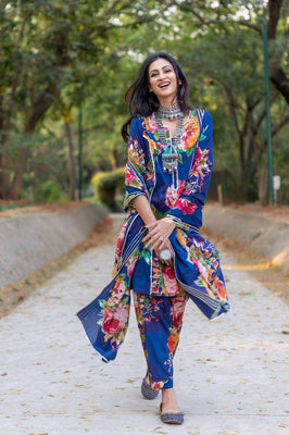 Floral Symphony Designer Suit Set
