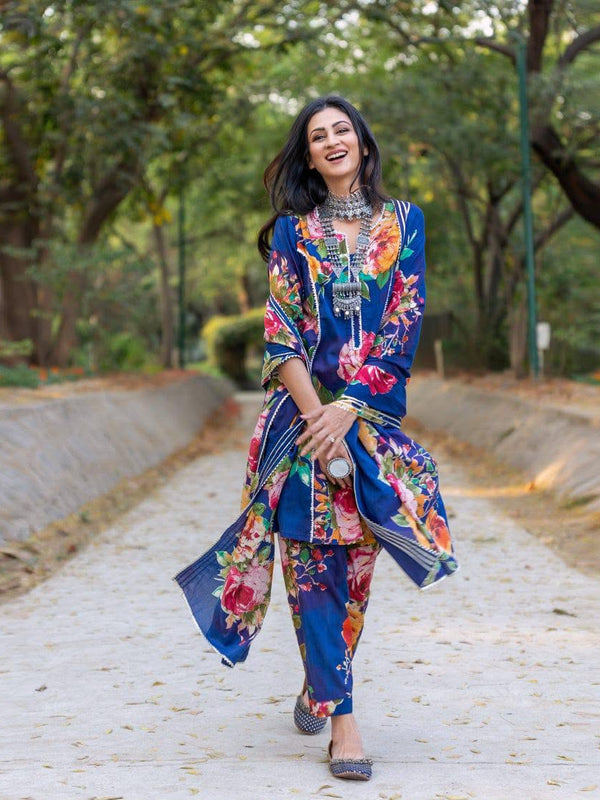 Floral Symphony Designer Suit Set