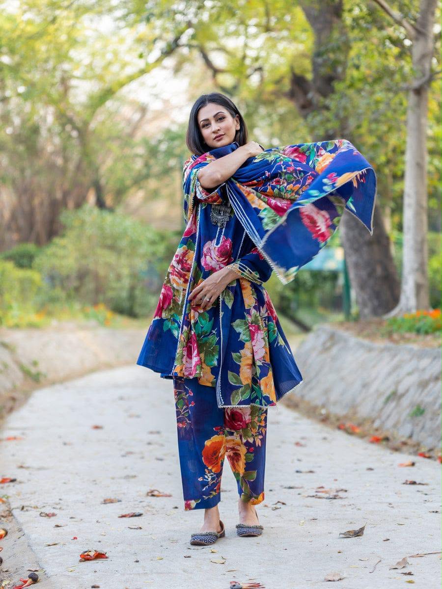 Floral Symphony Designer Suit Set