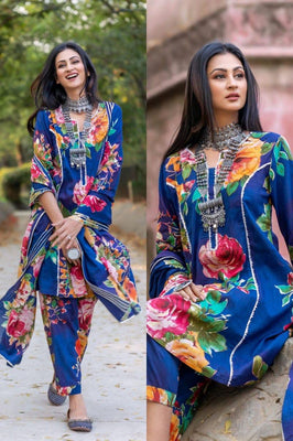 Floral Symphony Designer Suit Set