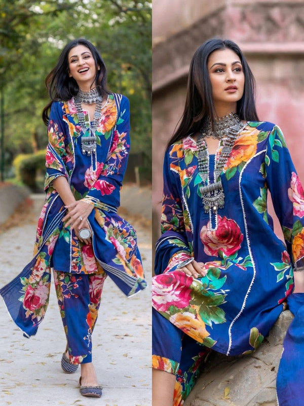 Floral Symphony Designer Suit Set