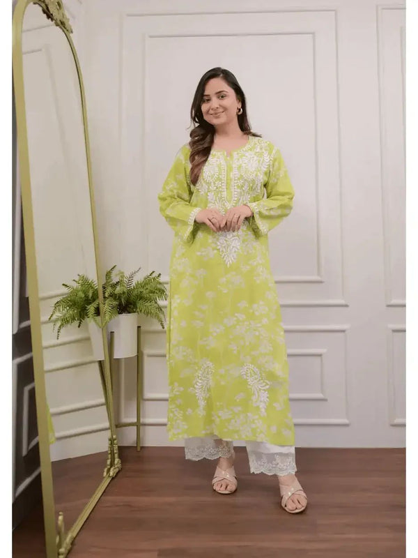 Floral Garden Green Premium Cotton Co-Ord Set