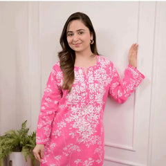 Floral Charm Pink Premium Cotton Co-Ord Set