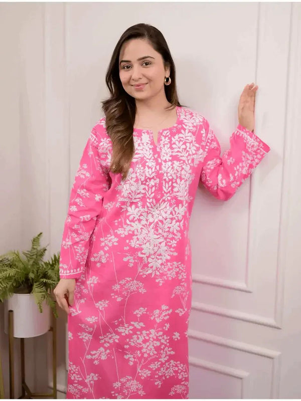 Floral Charm Pink Premium Cotton Co-Ord Set