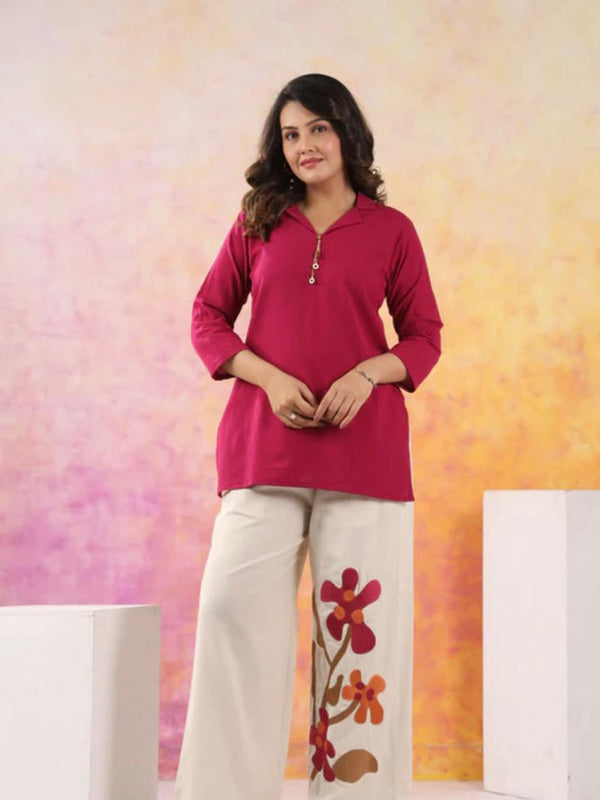 Rani Pink Floral Statement Cotton Co-Ord Set