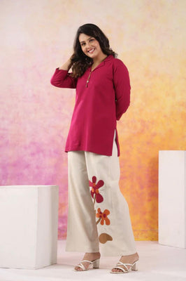 Rani Pink Floral Statement Cotton Co-Ord Set