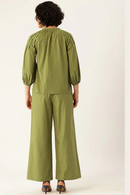 Olive Botanical Cotton Co-Ord Set
