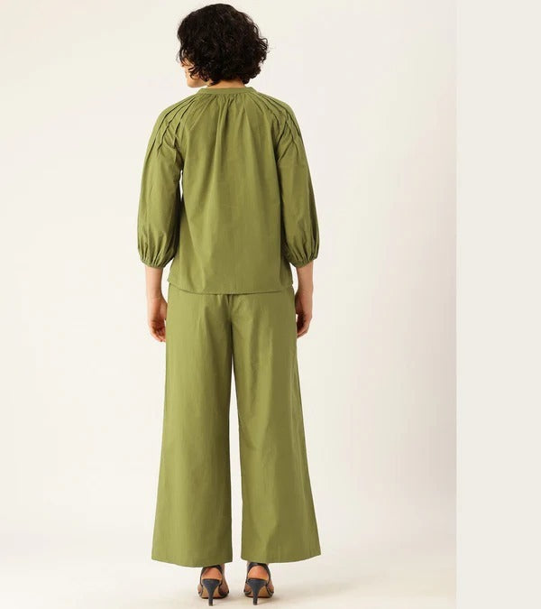 Olive Botanical Cotton Co-Ord Set