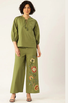 Olive Botanical Cotton Co-Ord Set