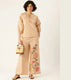Sand Beige Floral Cotton Co-Ord Set