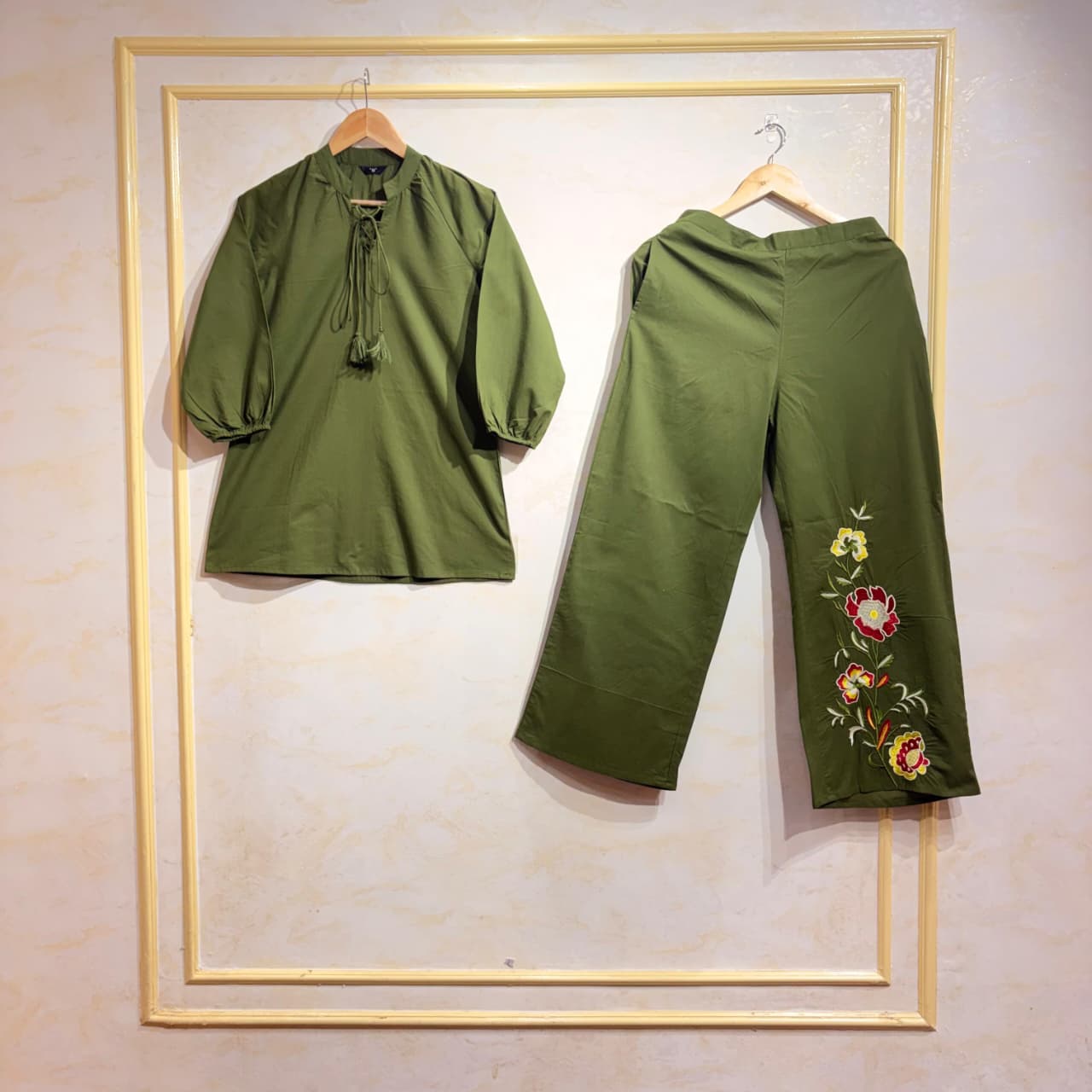 Olive Botanical Cotton Co-Ord Set