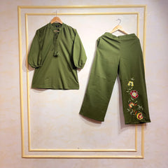 Olive Botanical Cotton Co-Ord Set