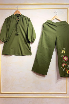 Olive Botanical Cotton Co-Ord Set