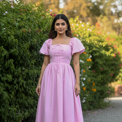 Pink Arabella Flowy Dress Maxi