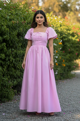 Pink Arabella Flowy Dress Maxi